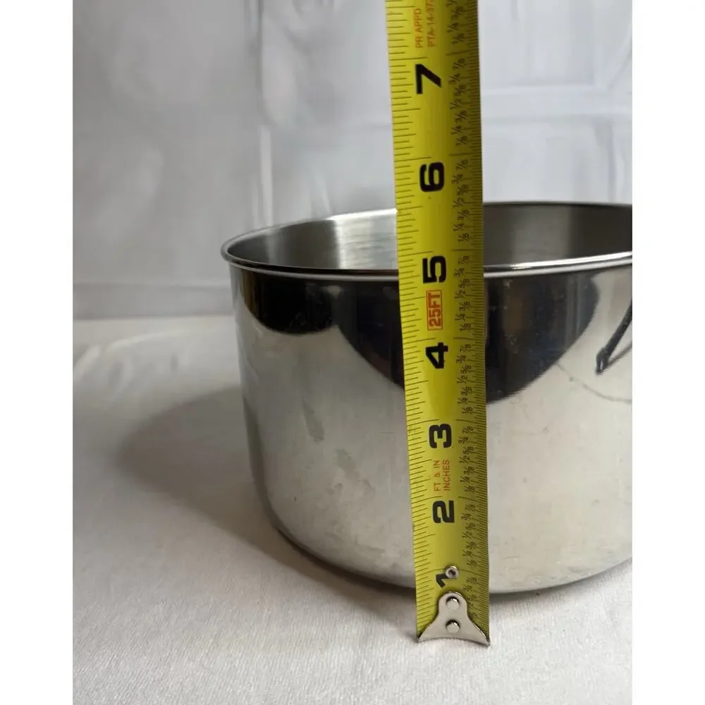 Revere Ware 1801 3QT Saucepan Pot Heavy Disc Bottom stainless Steel No Lid